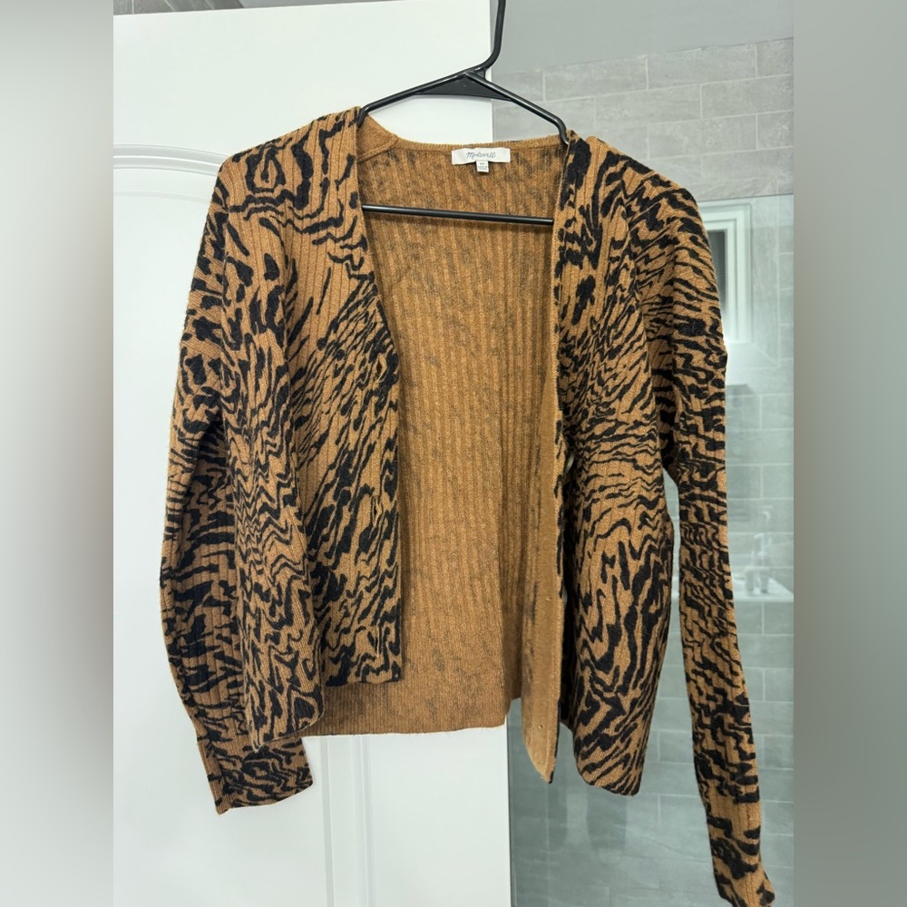 Madewell Tigerized Cameron Ribbed Cardigan